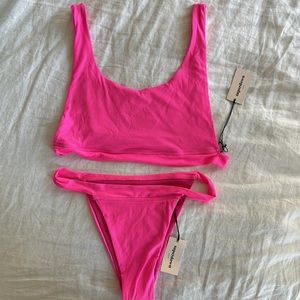 Superdown hot pink bikini